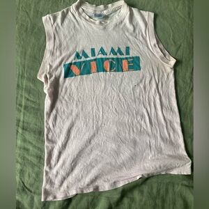 Vintage Miami Vice light pink muscle tee size L 42-44